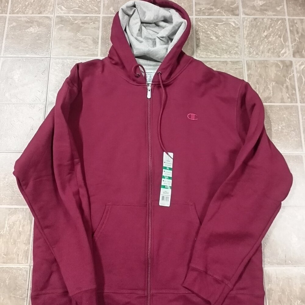 Champion Full Zippered Hooded Mens Sweatshirt NWT XL - Picture 2 of 8